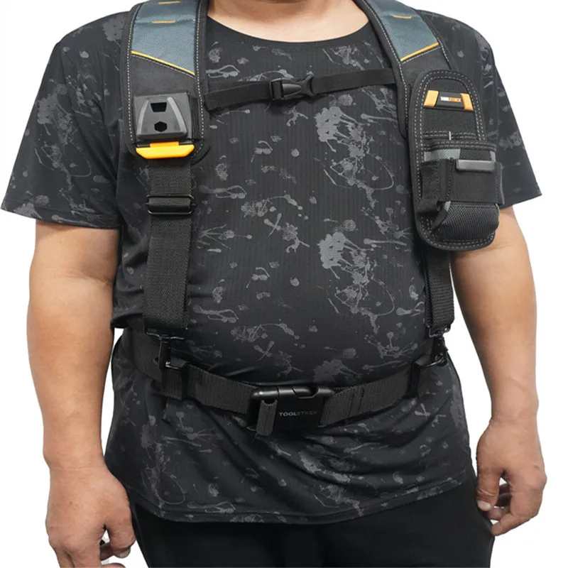 Cinturón de trabajo TOOLSTACK de 2 piezas y correa para el hombro, correa de construcción pesada, duradero, combinado con cinturón de herramientas de suspensión rápida para exteriores