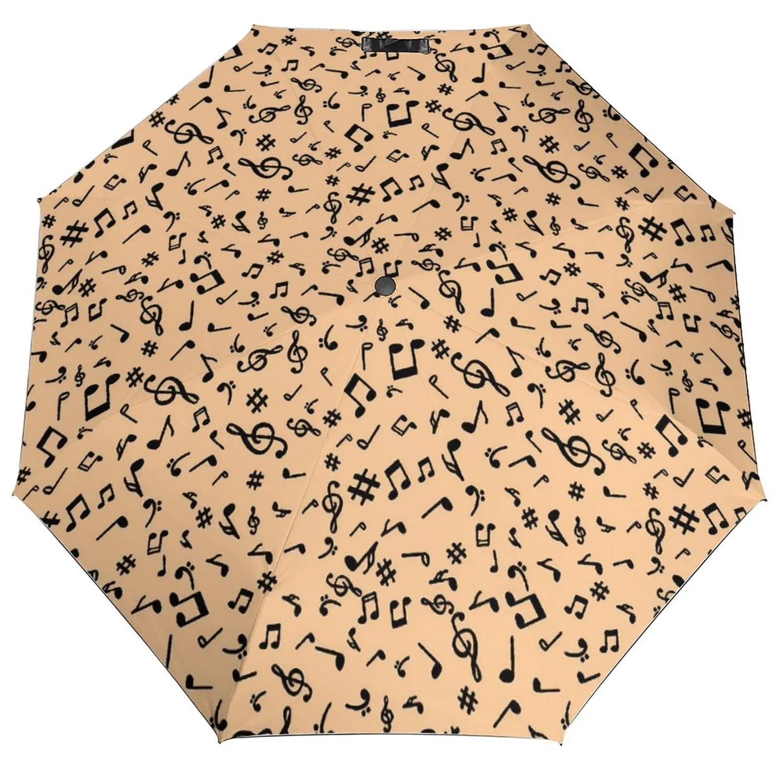 Music Notes Leggings Umbrella Black Clefs Print Protection Auto Umbrella Wholesale Art Folding Outdoor Umbrella