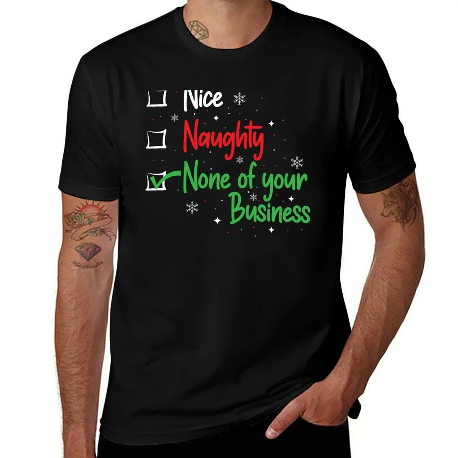

Christmas Funny Checklist, Nice Naughty-None of your Business Checklist, Classic Essential Design T-Shirt