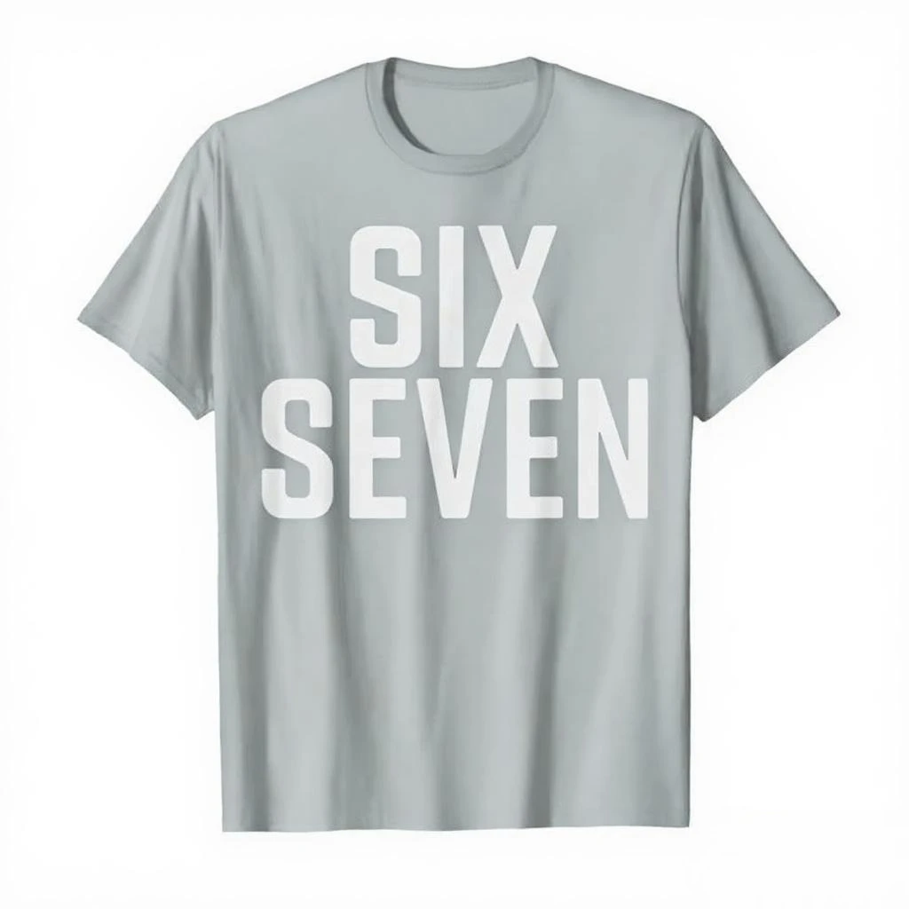 تي شيرت Fun Six Seven 6 7 Meme Design 6 7 للرجال والنساء 100% قطن تي شيرت بأكمام قصيرة