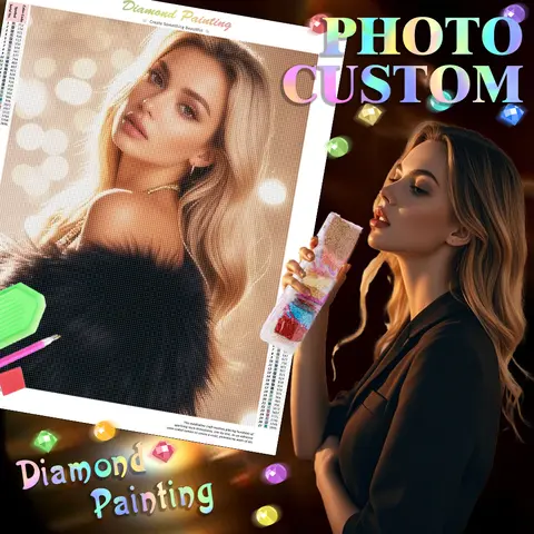 GATYZTORY 사진 커스텀 다이아몬드 페인팅 라인스톤 5D DIY 그림 다이아몬드 모자이크 다이아몬드 자수, 크로스 스티치 홈 장식