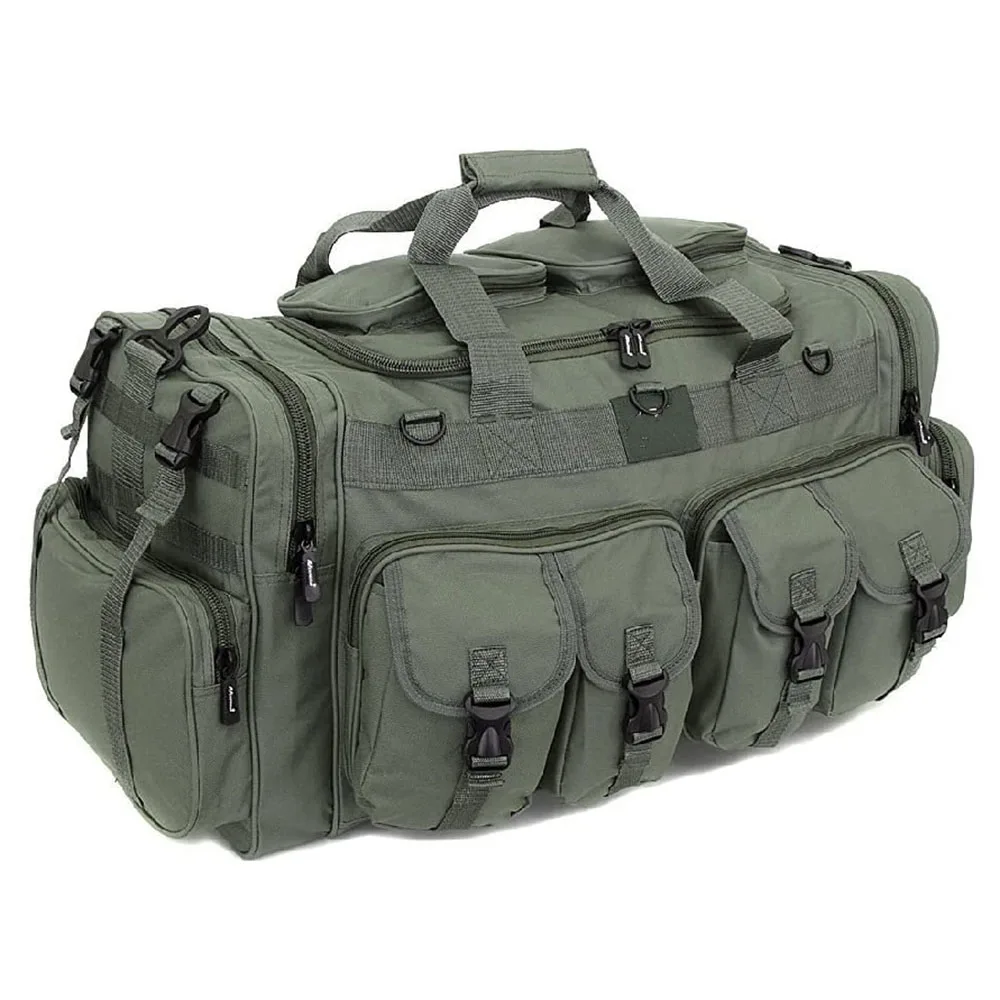 Waxed Waterproof Large Custom Logo Canvas Outdoor Assault Utility Travel Tactical Gear Workout Gym Duffle Bags For Men Woman