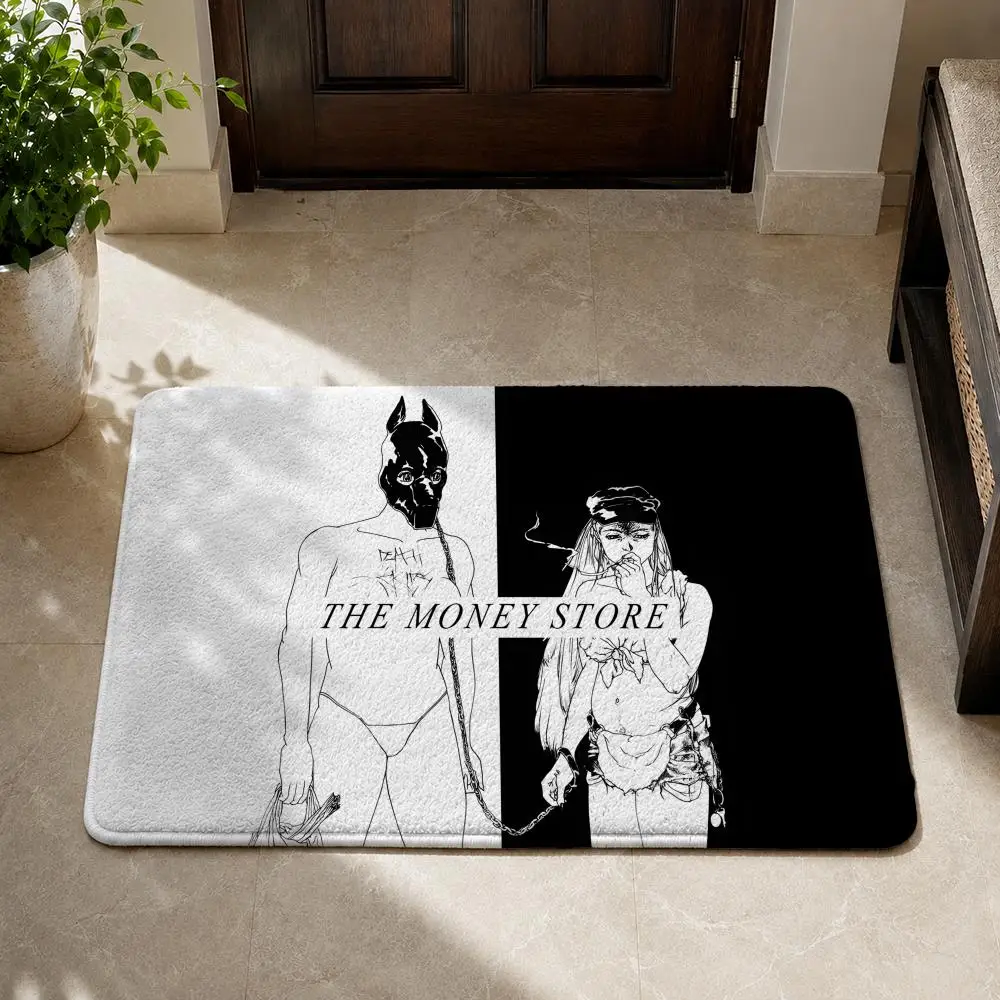 D-Death Grips Floor Mat Flannel Rug Non Slip Absorbent Soft Washable for Entryway Hallway Bathroom Kitchen Decor