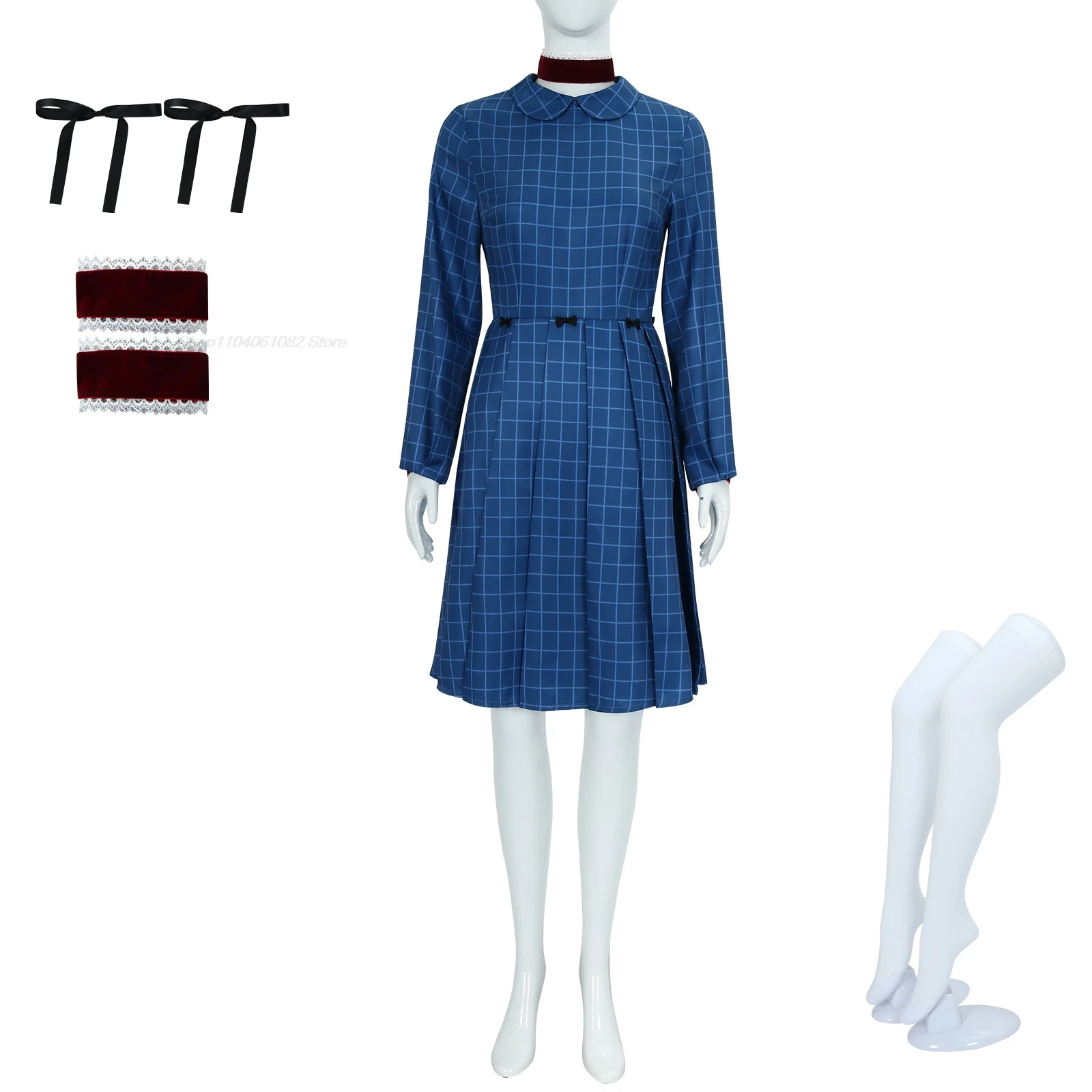 New Scary Movie Orphan Esther Coleman Cosplay Costume Wig Blue Plaid Dress Leena Klammer Season 3 Halloween Party Women Girls