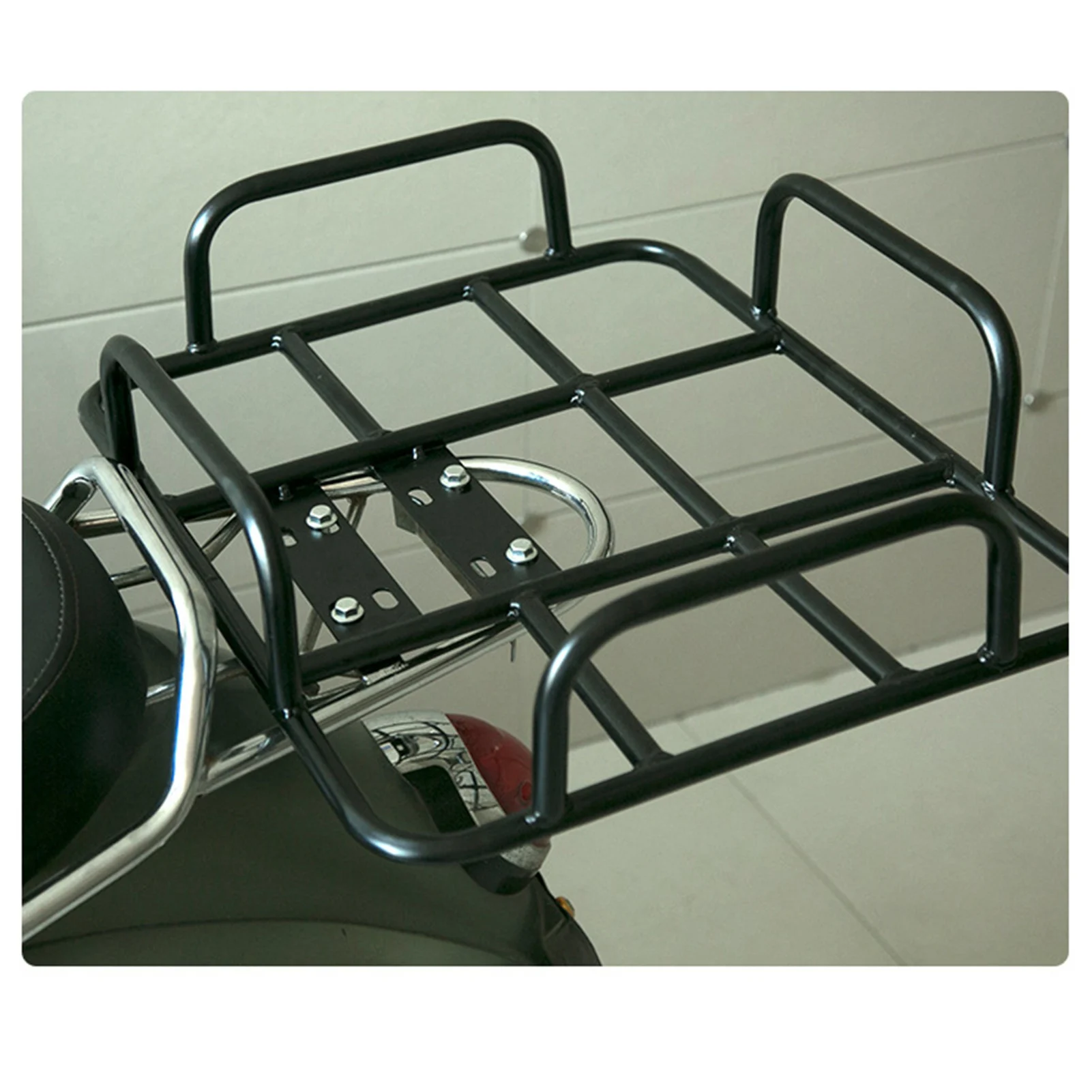Motorcycle Rear Rack ,Food Delivery Box Rack Rear Grille 80kg Loading Seamless Steel Tube Universal for Motorcycle