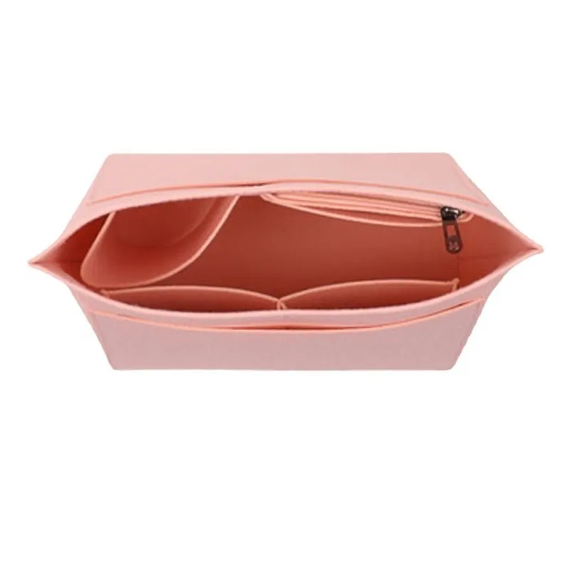Felt Liner Bag Fashion Multifunction Portable Multi-Pocket Purse Handbag Insert Cosmetic Storage Travel Sundries Organizer Pouch