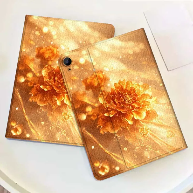 

Golden Flower Pattern For Samsung Galaxy Tab A7 A9 A11 S6 A A8 Lite Plus 2025 10.4 10.5 10.1 Inch Tablet Case