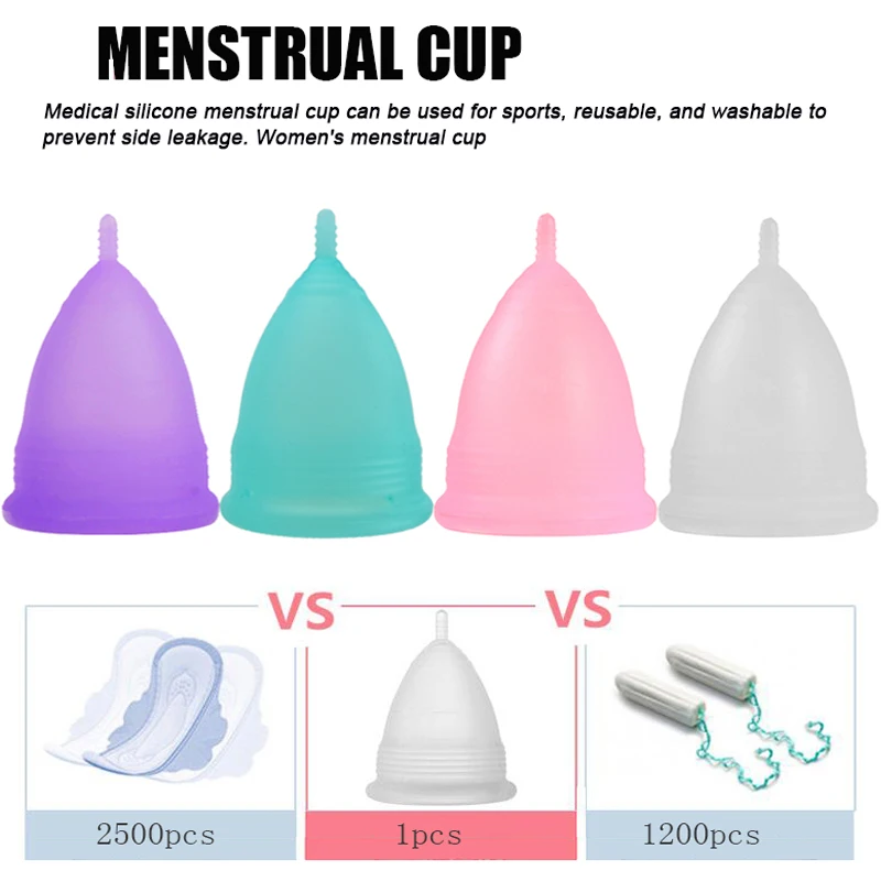 

50Pc/lot Female Menstrual Cup Portable Women Sports Leak Proof Silicone Cup Reusable Menstrual Bowl Collect Menstruation