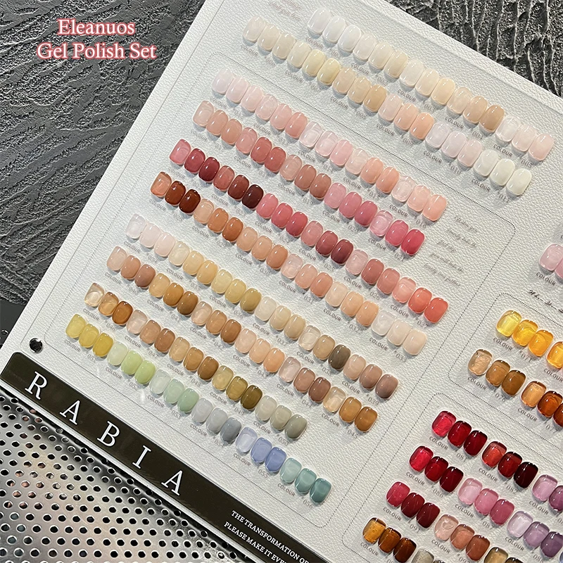 Eleanuos Ijslicht Behandeling gel Polijsten 99PCS Gemengde Vernis Inweken Primer Doorschijnend Blijvende UV LED Jelly Rainbow Nail Art