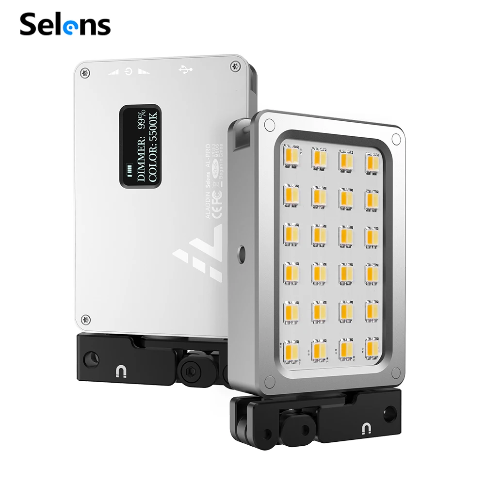 Selens Portable Fresnel Spotlight LED Video Light Handheld Pocket Dimmable Studio Lamp for DSLR Camera Photography Live Stream