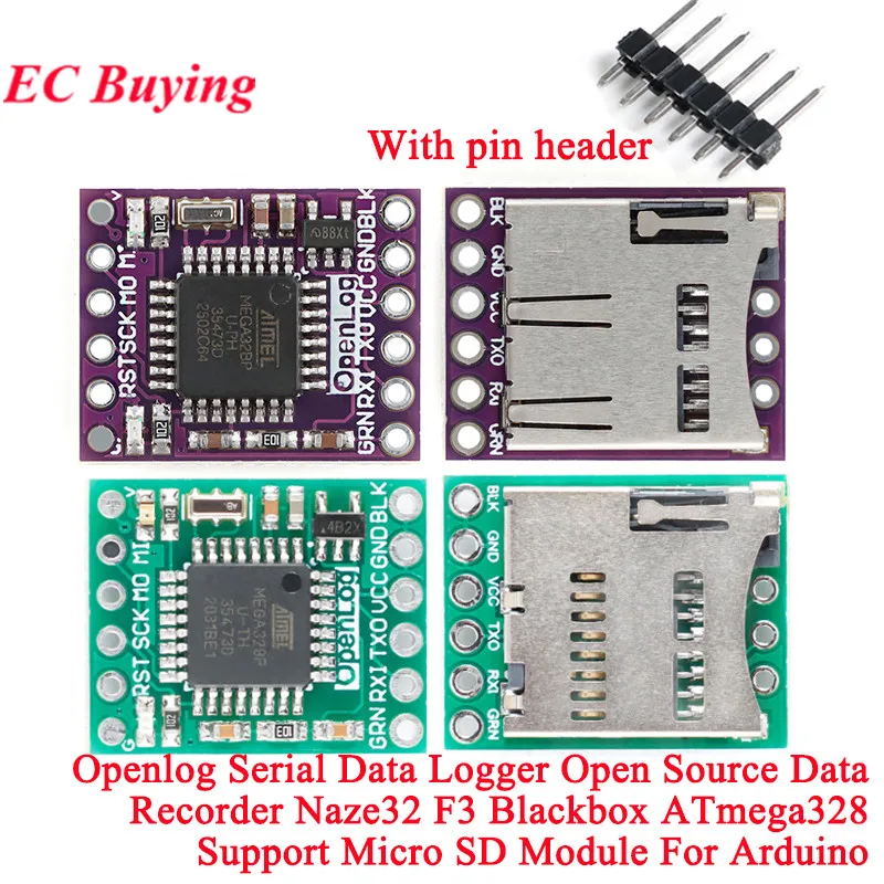 Openlog Serial Data Logger Open Source Data Recorder Cleanflight Naze32 F3 Blackbox ATmega328 Flash Micro SD Module For Arduino