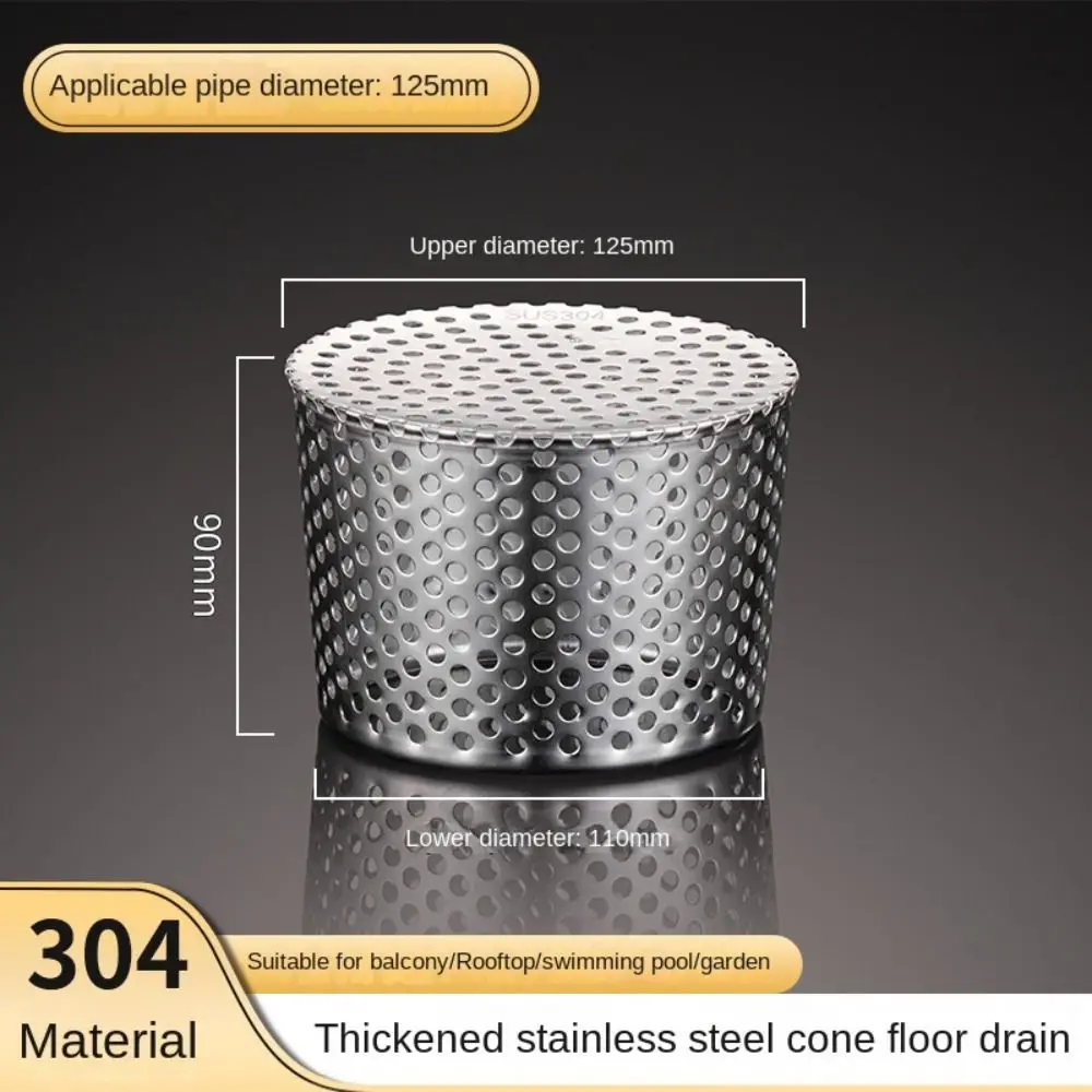 Stainless Steel Rooftop Floor Drain Cover Circular Shape Anti Blocking Outer Side Filter Screen Roof Cover Gutter Sewer