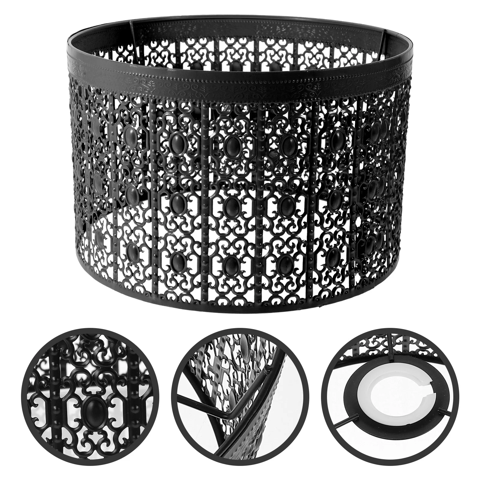 استبدال غطاء مصباح معدني مجوف لمصباح أرضي طاولة المكتب، غطاء خفيف على الطراز العتيق، صغير منقوش رائع #5