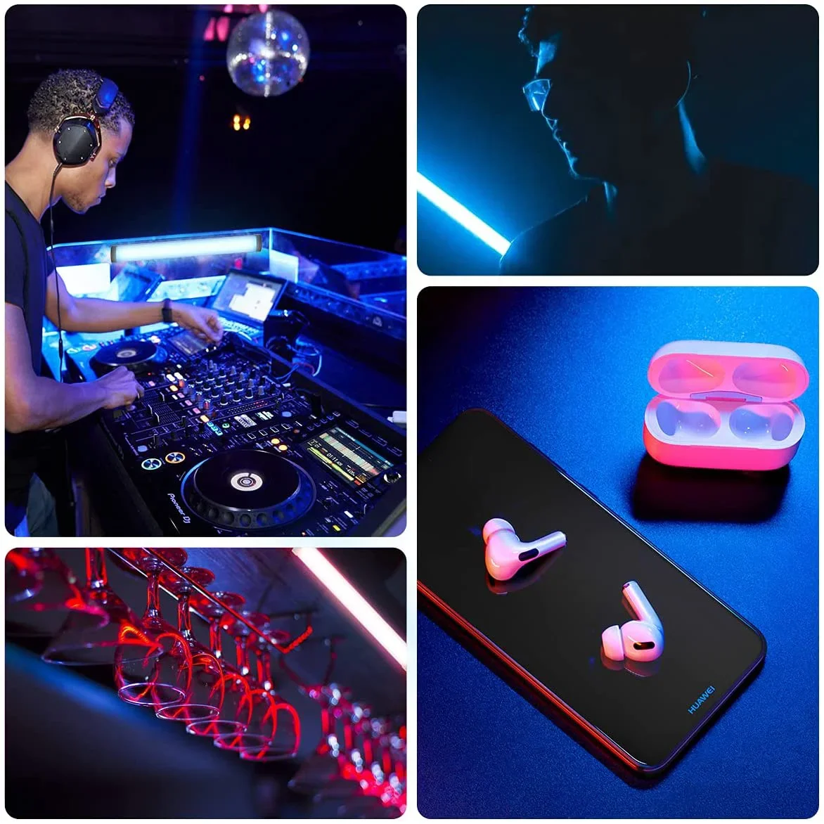 20 "50Cm Cầm Tay Đèn Cây Đũa Phép RGB Đèn LED Video Tube Chụp Ảnh Ánh Sáng Kèm Mờ Pin Sạc với Chân Máy