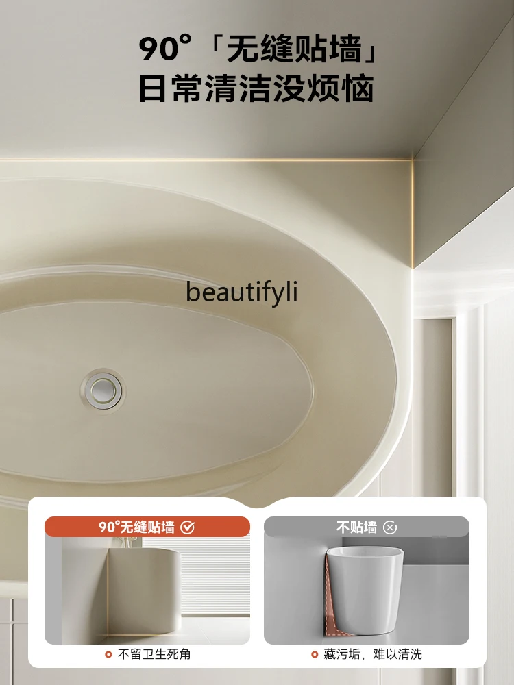 06Vasca da bagno integrata in acrilico bianco latte per uso domestico mini secchio da bagno per adulti a bolle profonde