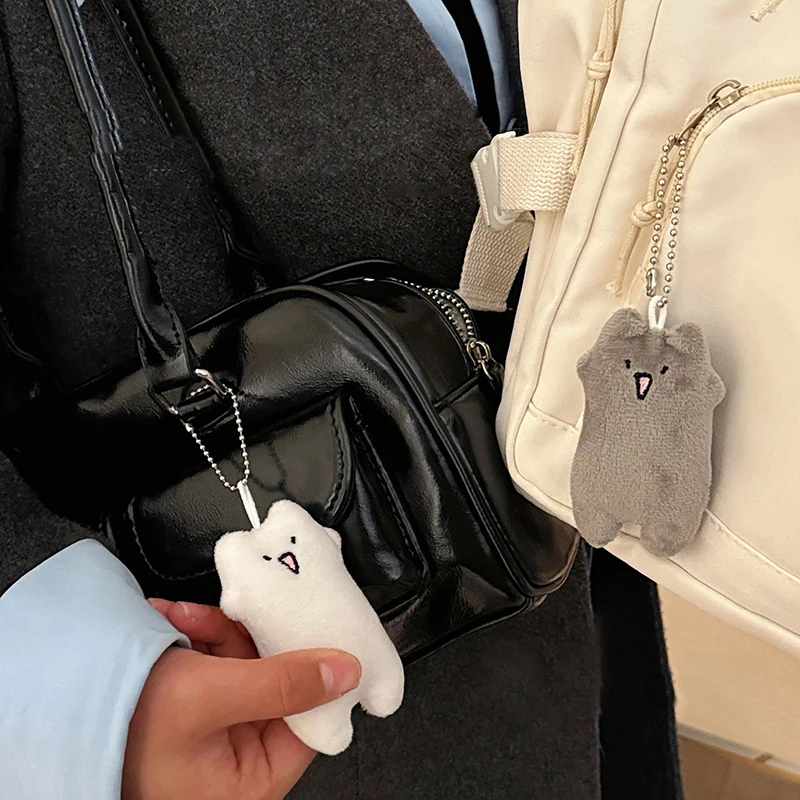 Cartoon Cat Plush Pendant Animal Cute Stuffed Key Chain Soft Bag Car Keychain Claw Machine Doll Graduation Ceremony Gift