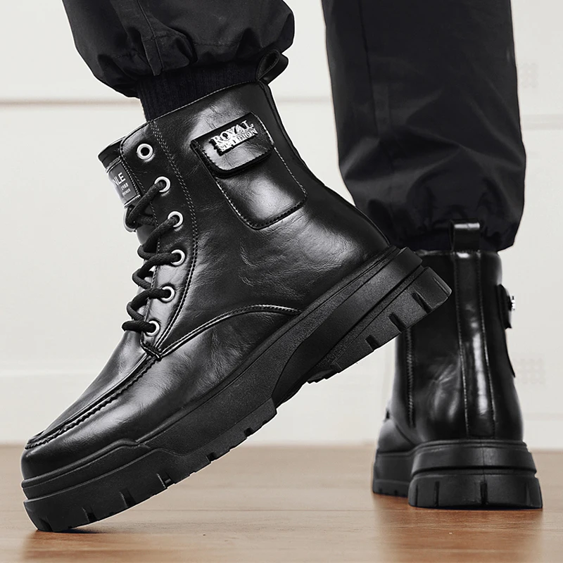 

Outdoor Hiking Shoes Men Breathable Multifunctional Motorcycle Tactical Boots with Straps for Combat Training Waterproof Straps