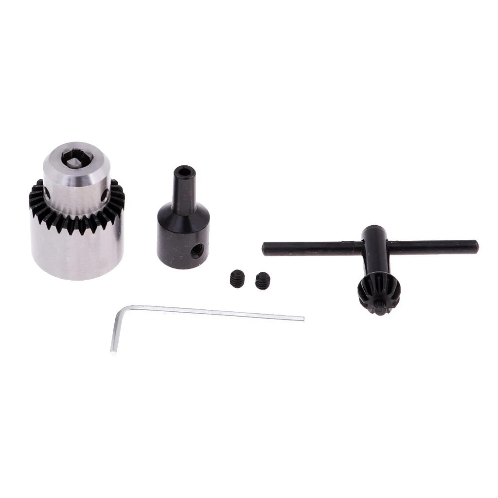 Mini Electric Drill Chuck Set with Key Metal Construction for DIY Modeling and Motor Shaft Connection