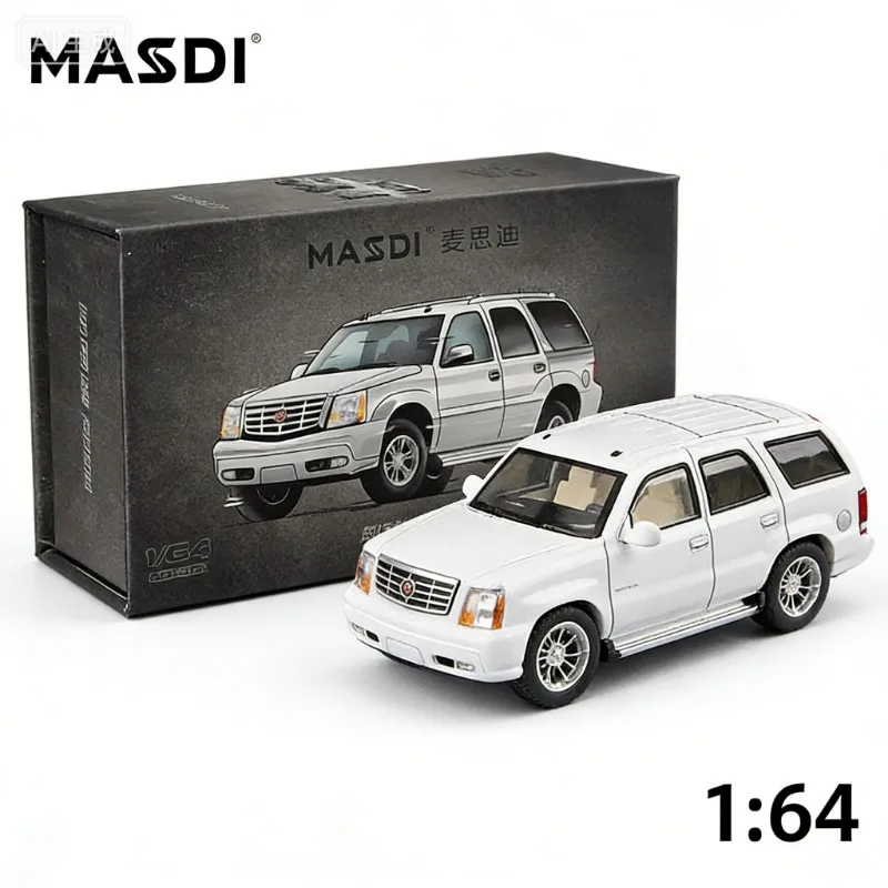 

MASDI 1:64 Cadillac Escalade, die-cast alloy car model, perfect gift for boys, high-end static adult collectible figurine.
