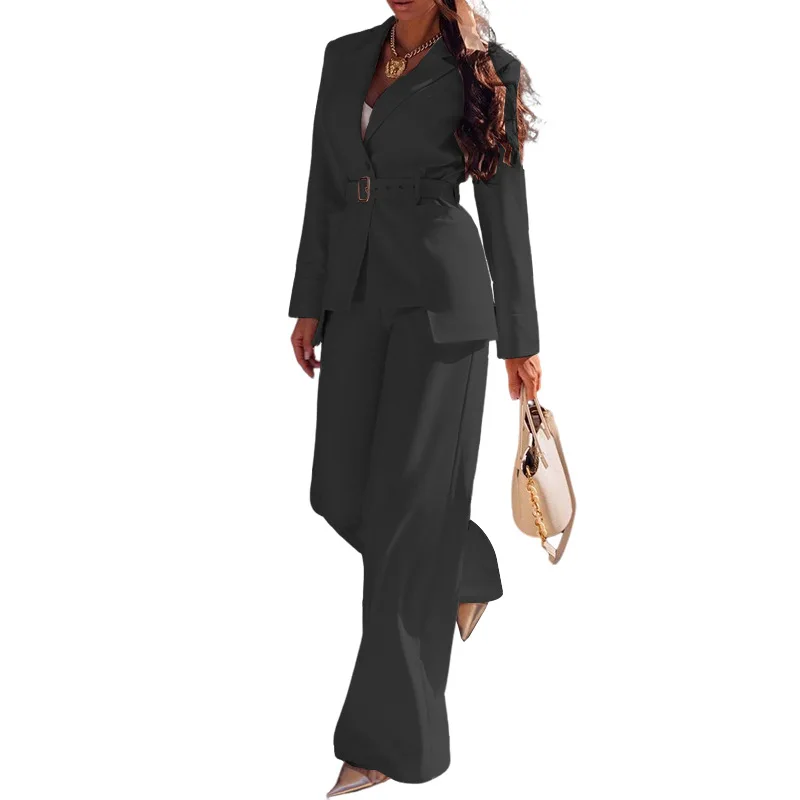 Office Lady Fashion Casual Women Pants Suit and Long Sleeve Blazer Matching Set Streetwear Autumn Two 2-częściowy zestaw