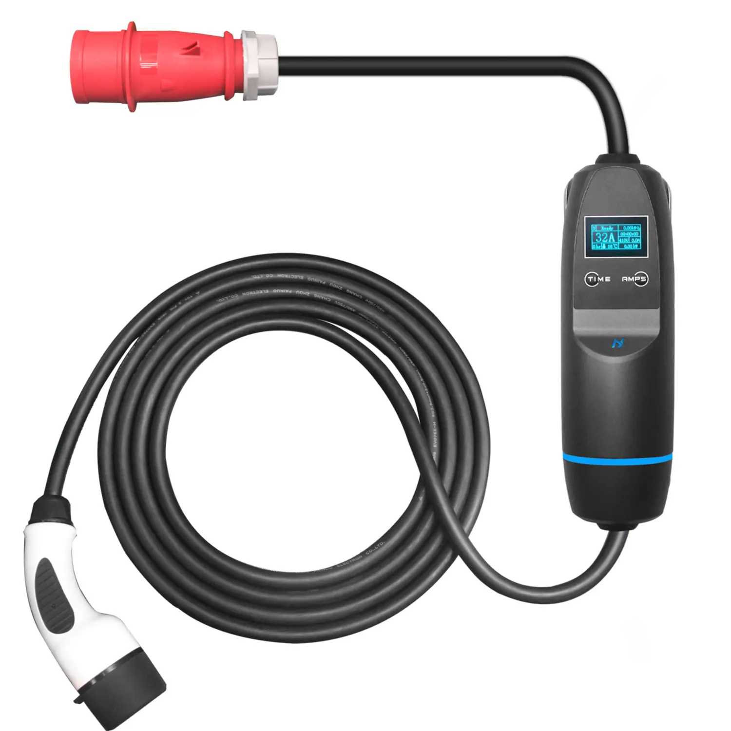 

KHONS 22kw 11kw EVSE 16A 32A Fast Portable RED CEE With 5m Cables CE Certification 3 Phase Ev Charger