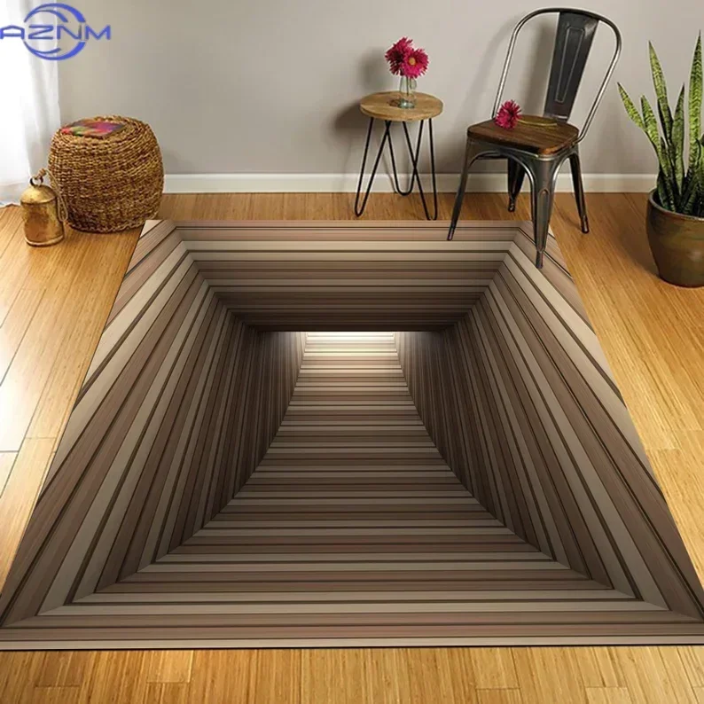 3D Tunnel Illusion Rug Optical Vortex Rug, Living Room Decor Optical Illusion Look Area Rug Rugs Illusion Rug 3D Rug Vortex Rugs
