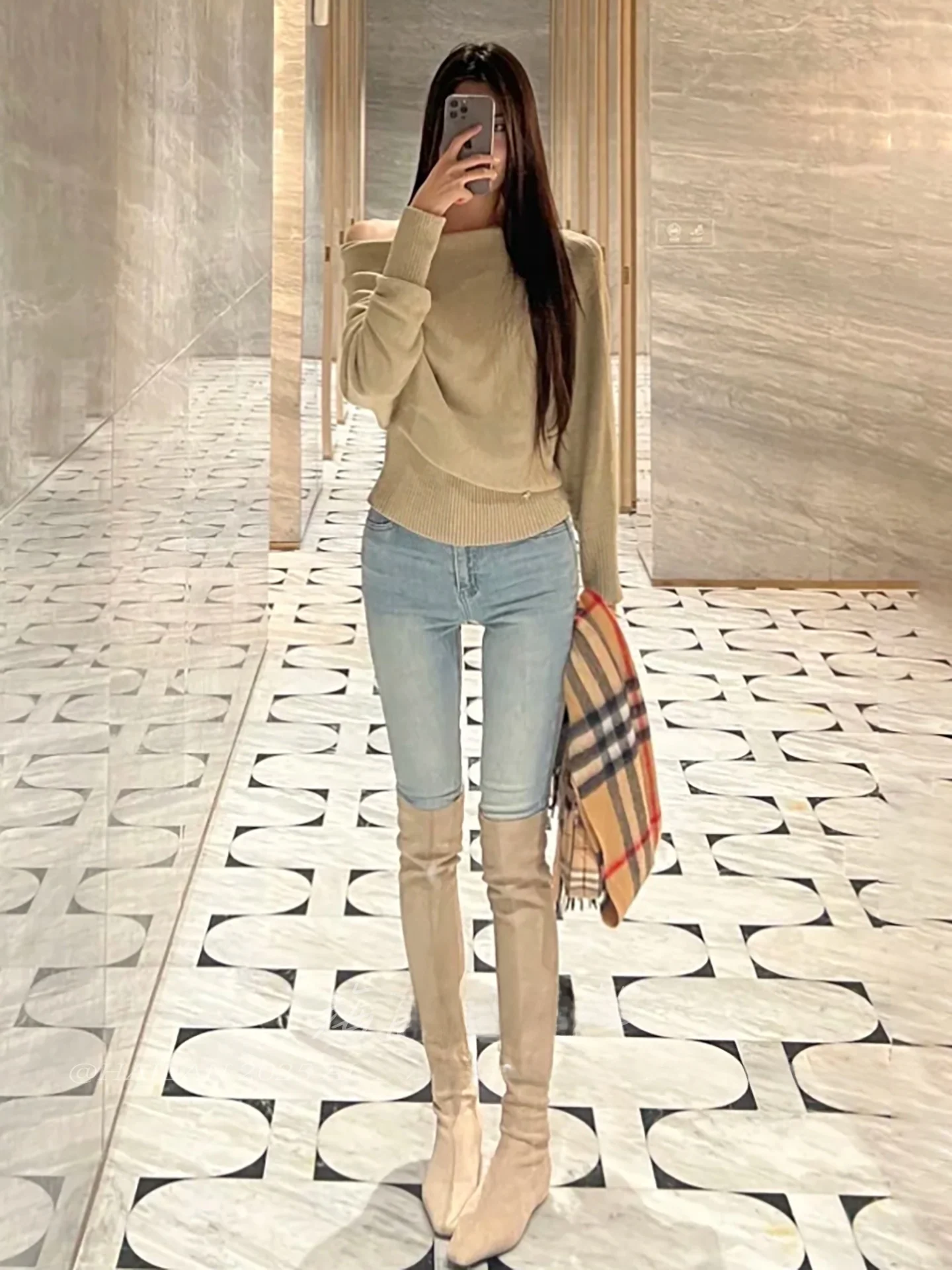 

High Waist Elastic Slim Fit Blue Denim Jeans Women's Autumn Fashion Butt Lifting Straight Leg Trousers Korean Style Pencil Pants