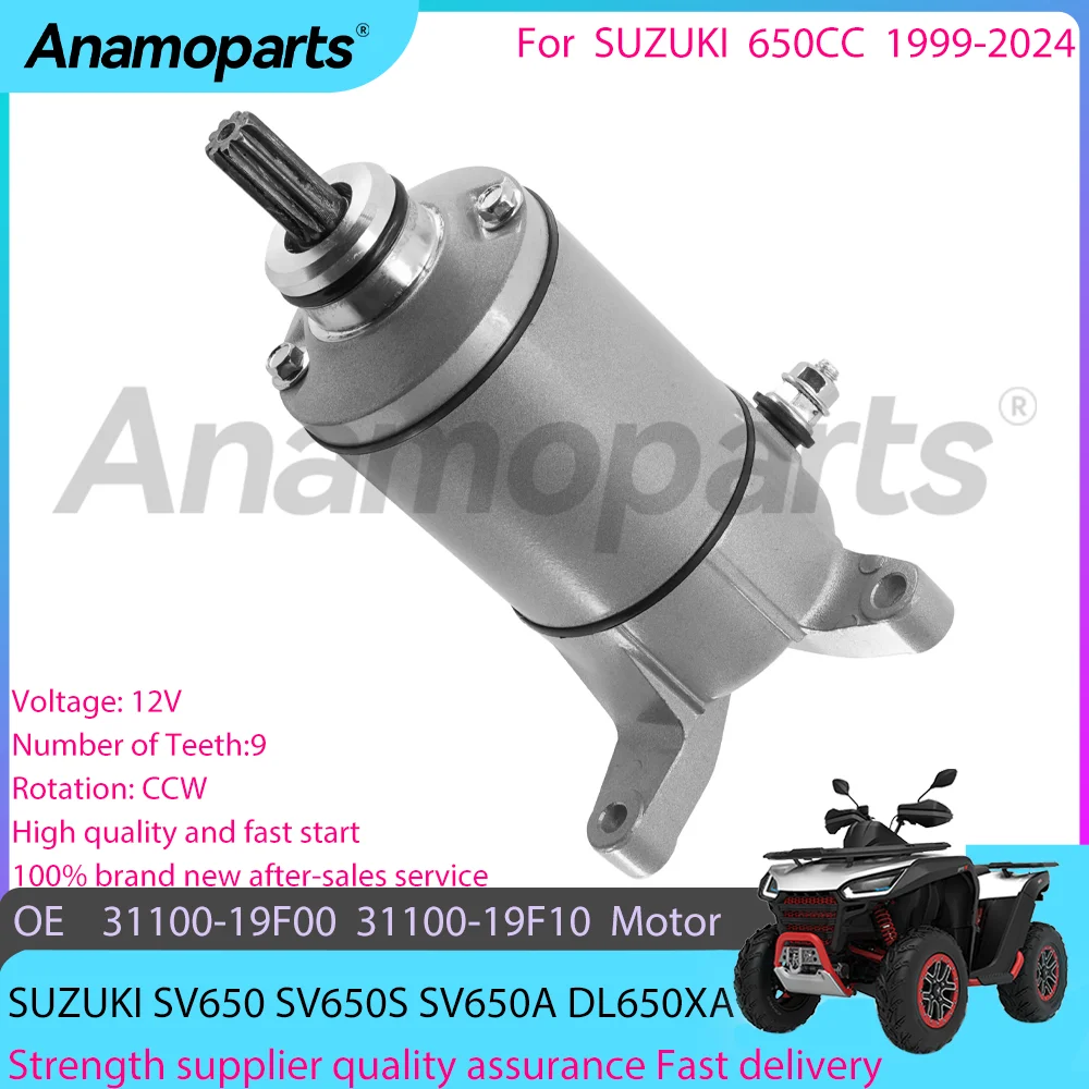 

Motorcycle Parts Engine Starter motor Assembly fits for 1999-2024 SUZUKI V-Strom SV650 SV650S SV650A DL650XA DL650A 31100-19F00