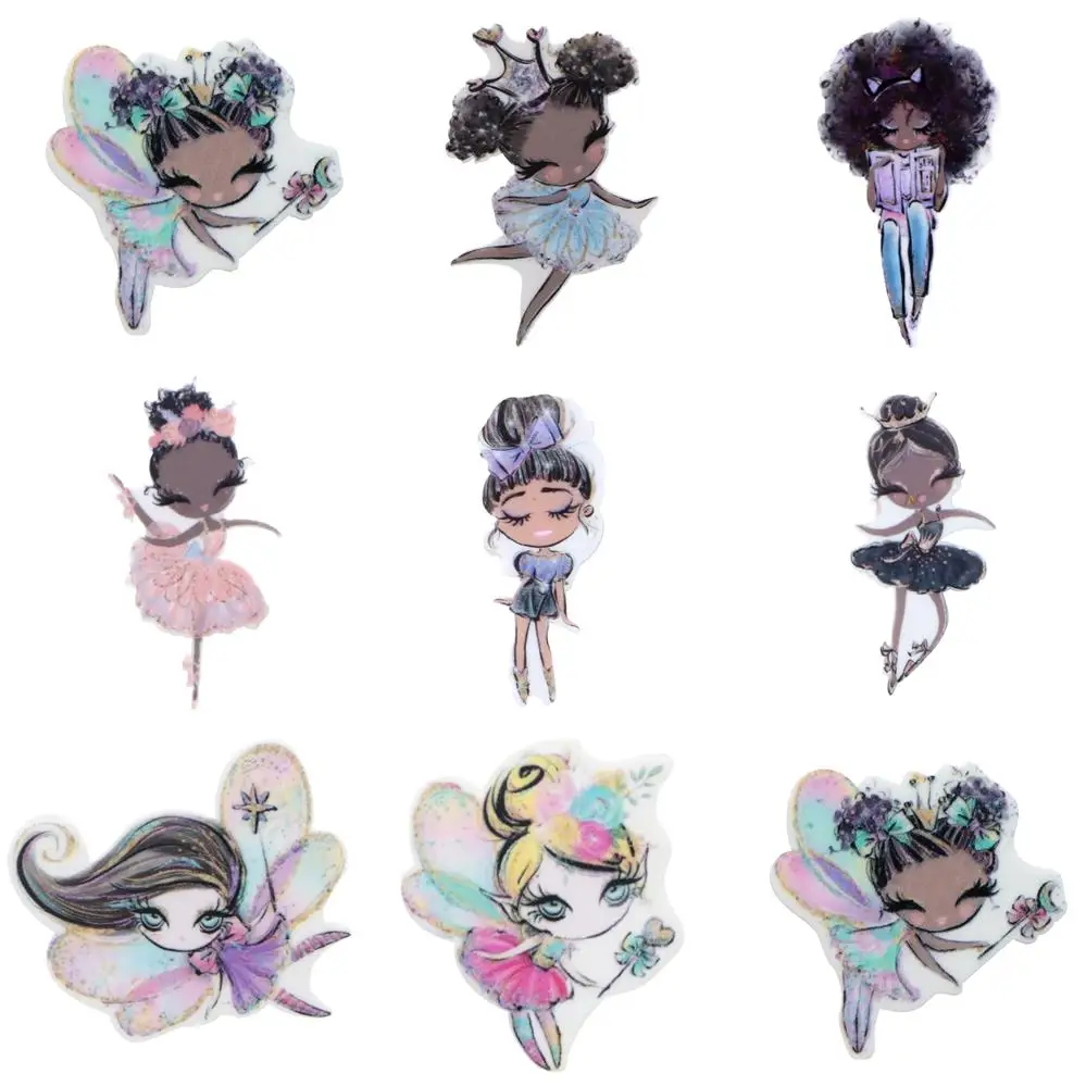 Dancing Girl 5pcs/Lot Planar Resin Flatback Craft Supplies Cabochon Scrapbook DIY Hair Bow Bag Material Acrylic