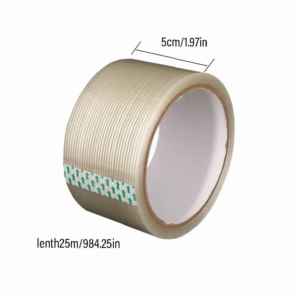 Fiberglass Reinforced Packaging Tape | 30/40/50mm Wide Transparent Heavy Duty Strapping Tape for Shipping Boxes, Home