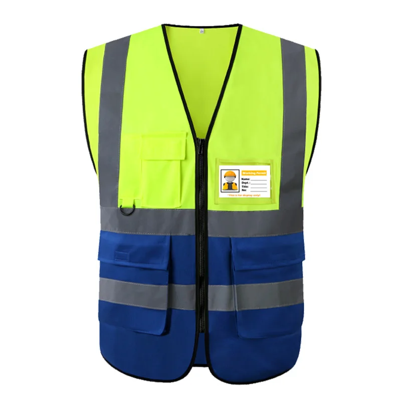 

Reflective Safety Vest For Women Men High Visibility Security With Pockets Zipper Front Meets ANSI/ISEA Standards