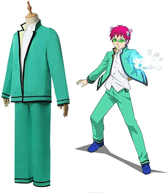 Anime Saiki Kusuo Het Rampzalige Leven K.-Nan Cosplay Pruiken Kostuums Uniform Tops Broek Hoofddeksels Bril Uniform Cos Rekwisieten Pruiken