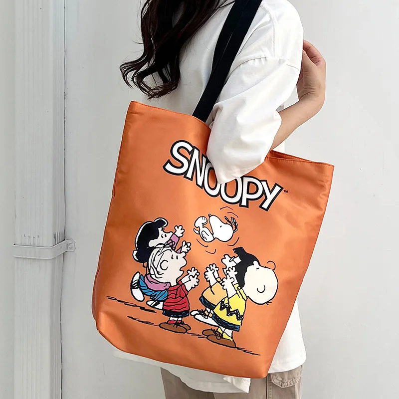 Japanese Snoopy Diagonal Cross Bag Kawaii Cartoon Snoopy Orange Handbag Female Niche Student Handbag Shoulder Bag Children Gift