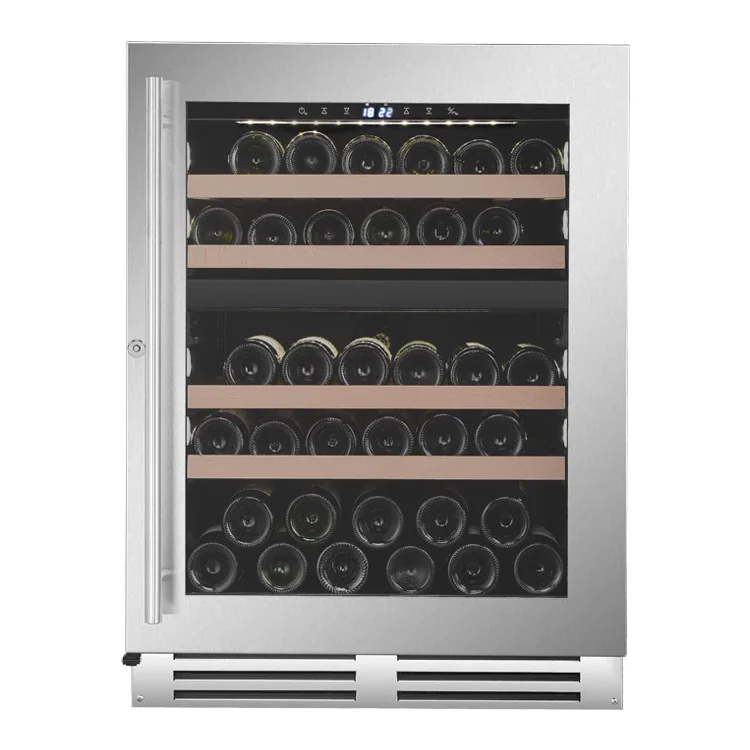 Household Undercounter Built-in Upright Wine Cooler Compressor Dual Zone Constant Temperature Wine Cellar Holds 39 Bottles 119