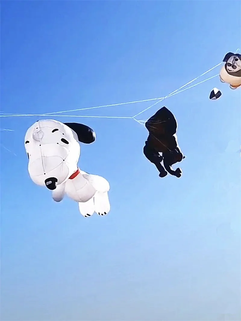 7m hondendrager Zachte vlieger meerkleurige stof splitsen skate hanger vlieger Opblaasbaar speelgoed Power kite grote wind vlieger strand wind papegaai