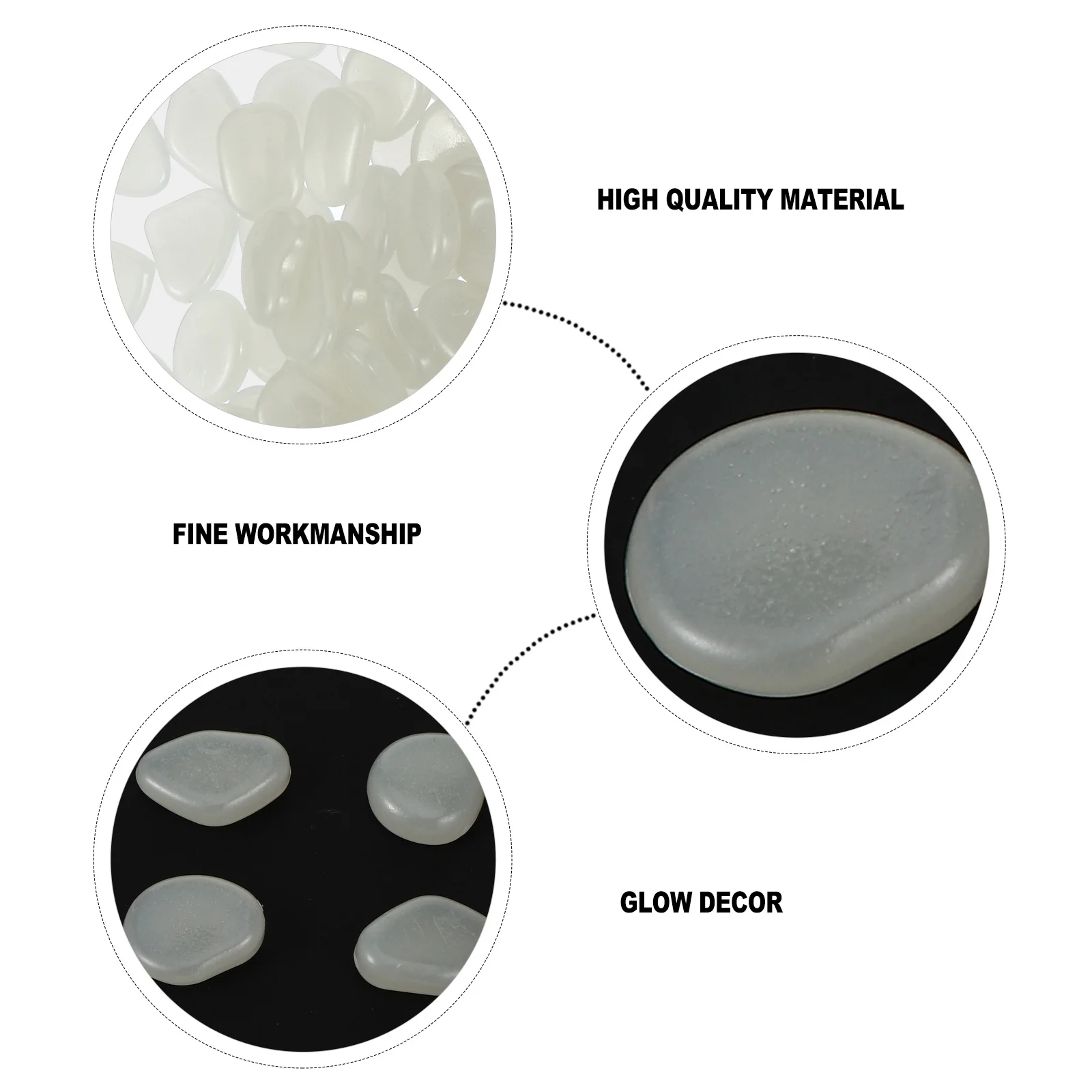 

100Pcs Glowing Stones Bright Luminous Rocks for Yard Pond Potted Plants Fairy Garden Craft Decoration Glow After Light Exposure