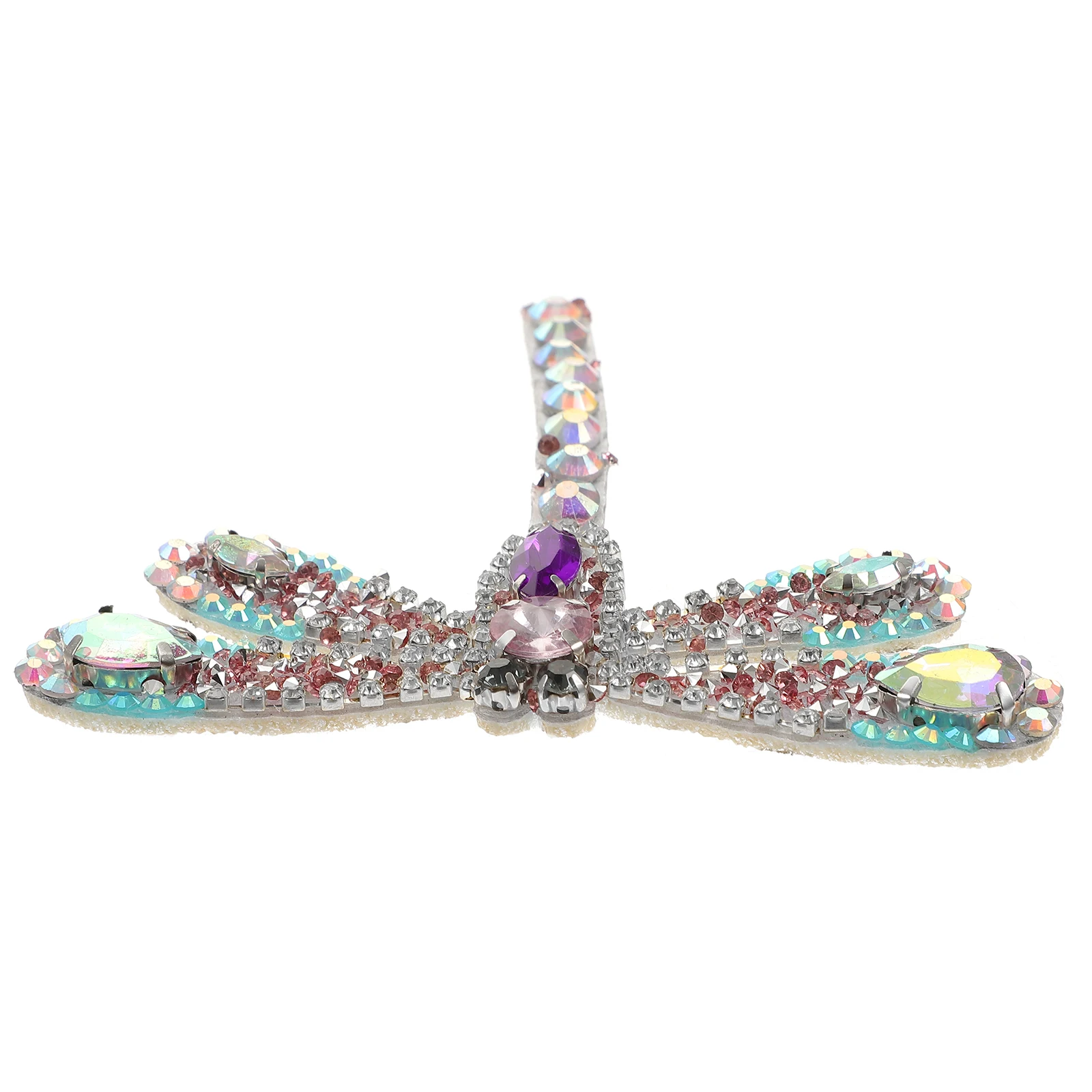 

Rhinestone Appliques 83x98mm Pink AB Dragonfly Patch for Shoes Dress Bag Collar Headwear DIY Accessories Embellishment Iron On