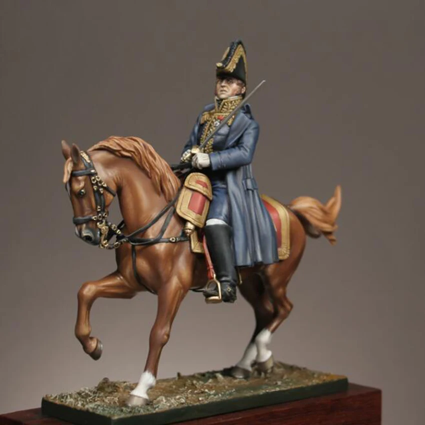 Resin soldier 1/32 ancient man officer with horse soldier Model Unassambled Unpainted Figure Building Kit