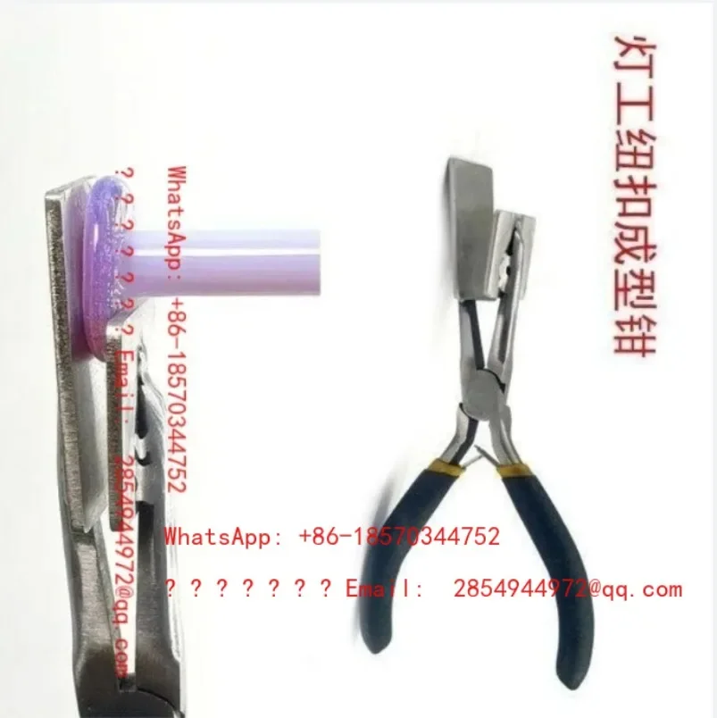 LJY     Burning Glass Craft Tool Mushroom Pliers Button Molding Pliers Lamp Worker Glass Thermoplastic Molding Manual Pliers