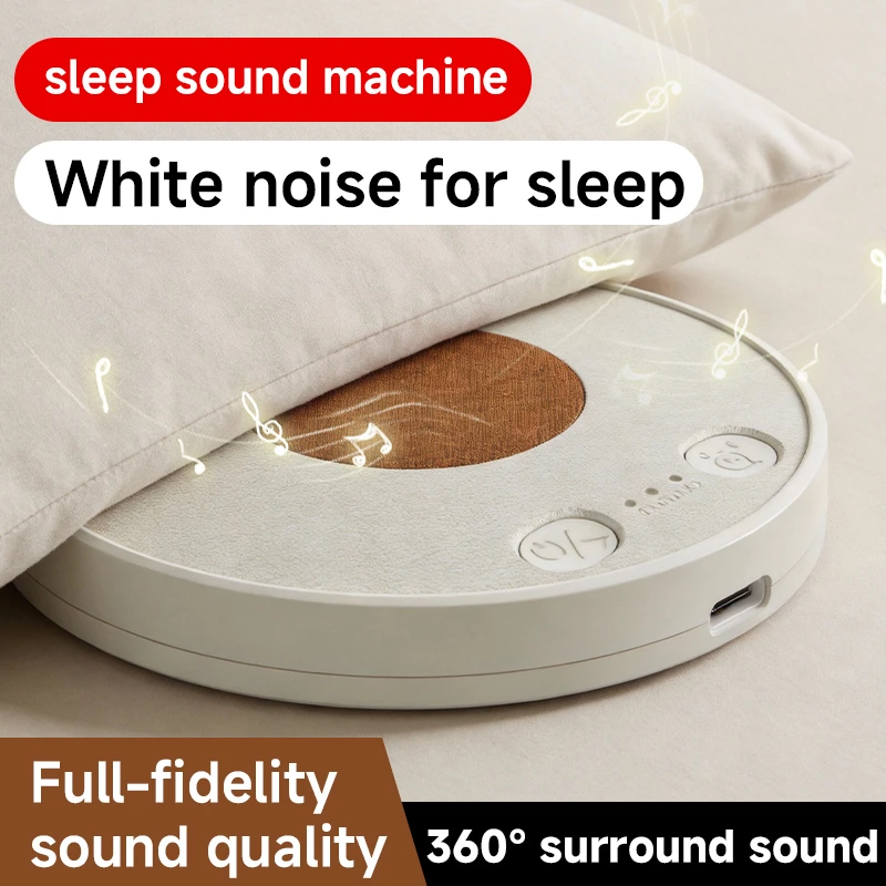 Alto-falante Sem Fio Ultra Fino para Travesseiro, Auxiliar de Sono 360 °   Som Surround Bluetooth 5.4 com Ruído Branco por Condução Óssea para Quarto