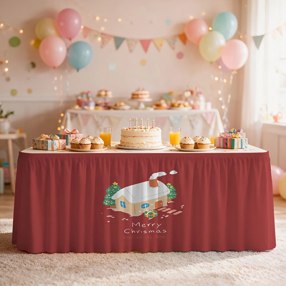 One Halloween-themed tablecloth skirt with a cottage pattern, perfect for events, kitchen and dining room decorations