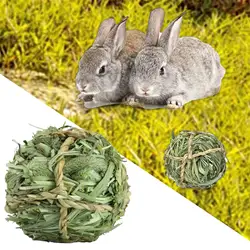 Rabbit Chew Toys Timothy Grass Hay Ball Small Animal Activity Play Toy for Bunny Rabbits Hamster Chinchilla