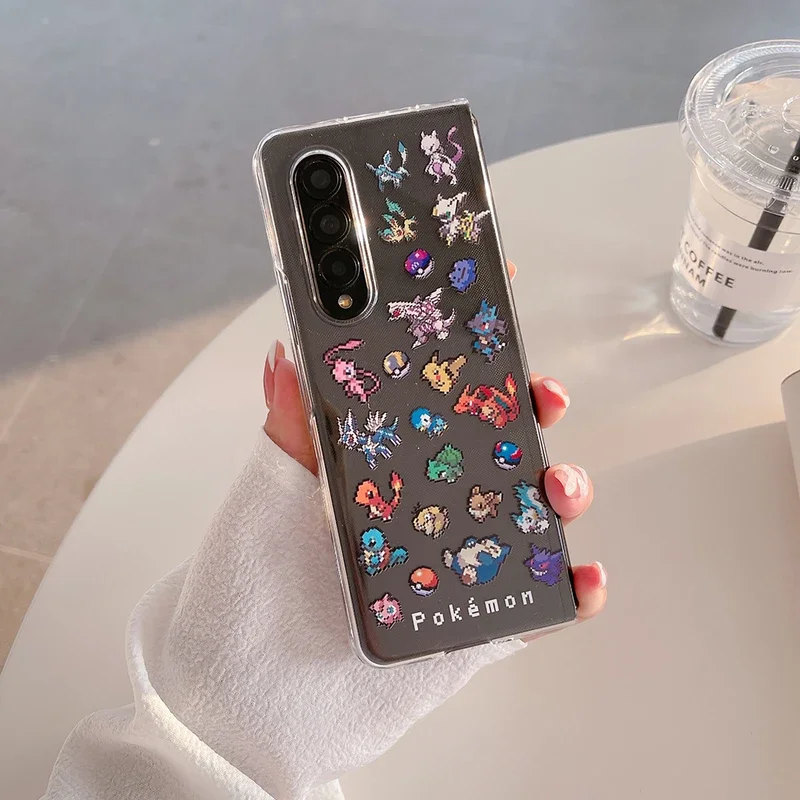 Funda de teléfono transparente para Samsung Galaxy Z Flod 6 5, Anime japonés, monstruos de bolsillo, Pokémon Gengar, funda suave transparente para Z Flod 3 4