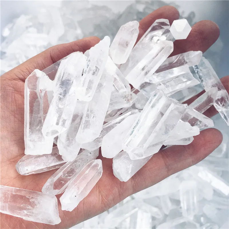 Natural Polished Clear Quartz Crystal Points Column Reiki Healing Wand Energy Stone Raw Rock Mineral Specimen Home Decor