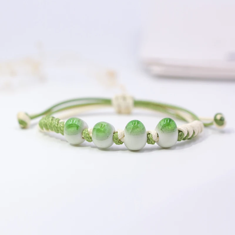 Ceramic Hand Made Bracelet for Women, DIY Bracelets, Artware, Retro Jewelry, Gift for Girl, Fashion, Wholesale, #5230