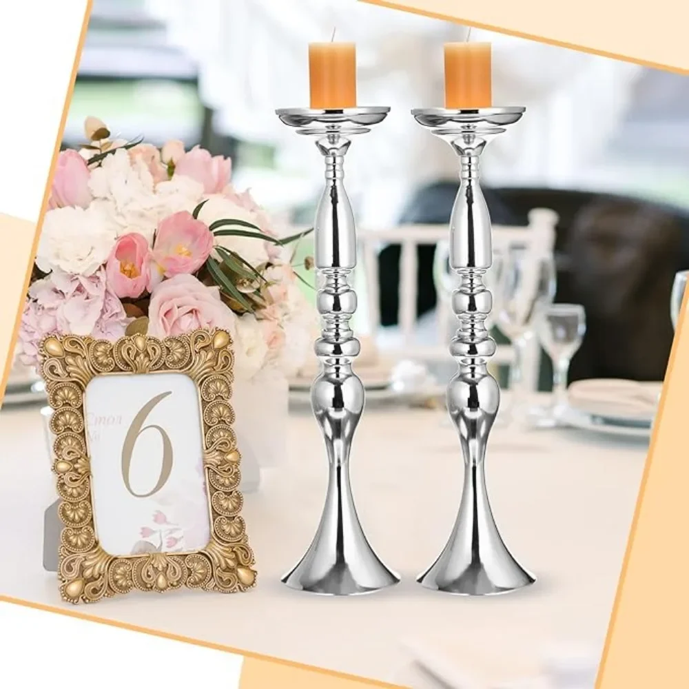 24 Pcs Metal Flower Stand Wedding Centerpiece Table Decoration Party Dinner Home Decor 20 Inch Tall Wedding Flower Vase