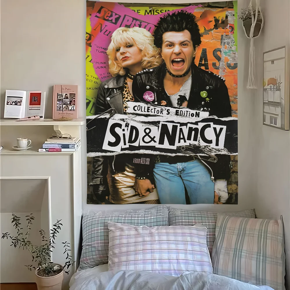 

S-sid V-Vicious Band Tapestry 90x140cm Home Bedroom Living Room Bar Outdoor Microfiber Wall Art Decorated Banners