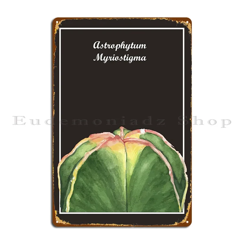 Astrophytum-placa de Metal Myriostigma, decoración de pared, cueva de pared, pintura de sala de estar, cartel de estaño personalizado