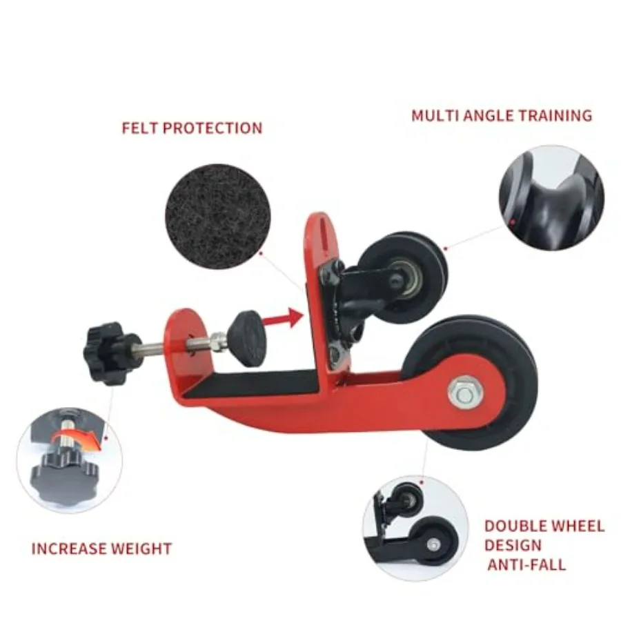 نظام بكرة تدريب مصارعة الذراع الاحترافي لتقوية الساعد والمعصم: آلة كابل قابلة للتعديل بمقبض حبل #3