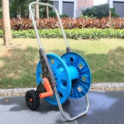 Portable Garden Hose Reel Cart Hand-push Hose Trolley 30/50/80m Hose Capacity Rack Light Duty Water Pipe Cart Easy to Assemble